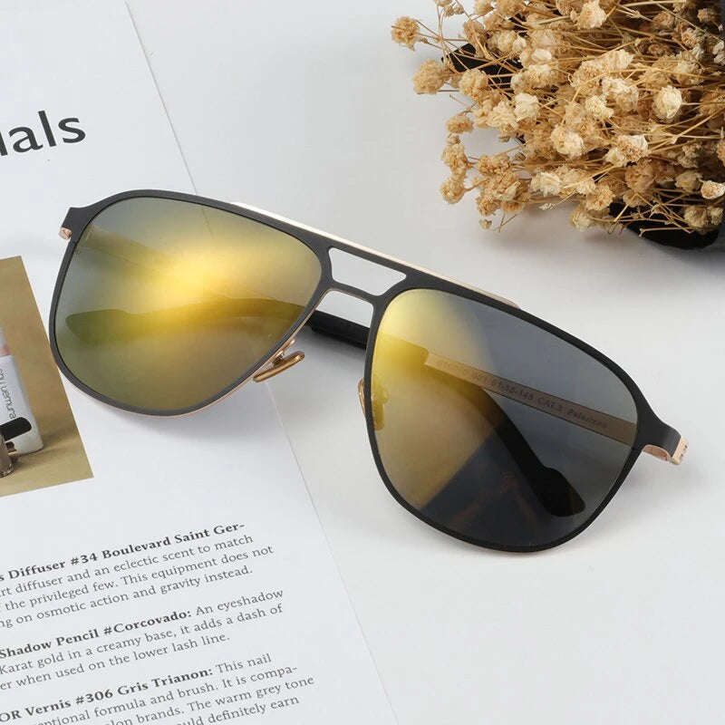 Óculos de Sol Metal Masculino Quadrado Aviador / BOM ÓCULOS - BO0152