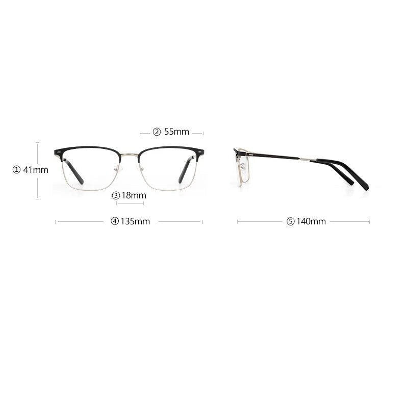 Óculos de Metal Feminino Quadrado Clássico / BOM ÓCULOS - BO0172