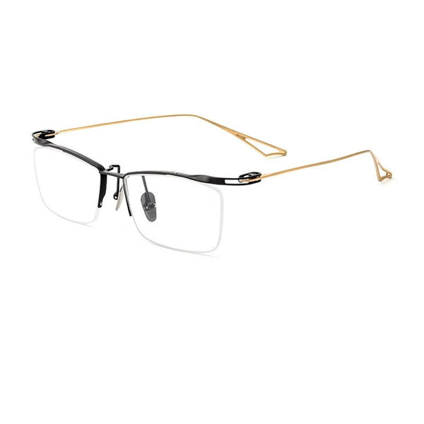 Óculos Metal Titanium Masculino Quadrado Minimalista / BOM ÓCULOS - BO0139