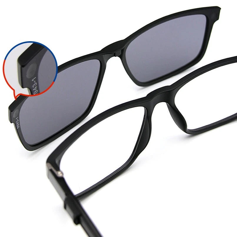 Óculos de Clipon Acetato Masculino Quadrado Com Corda / BOM ÓCULOS - BO0142