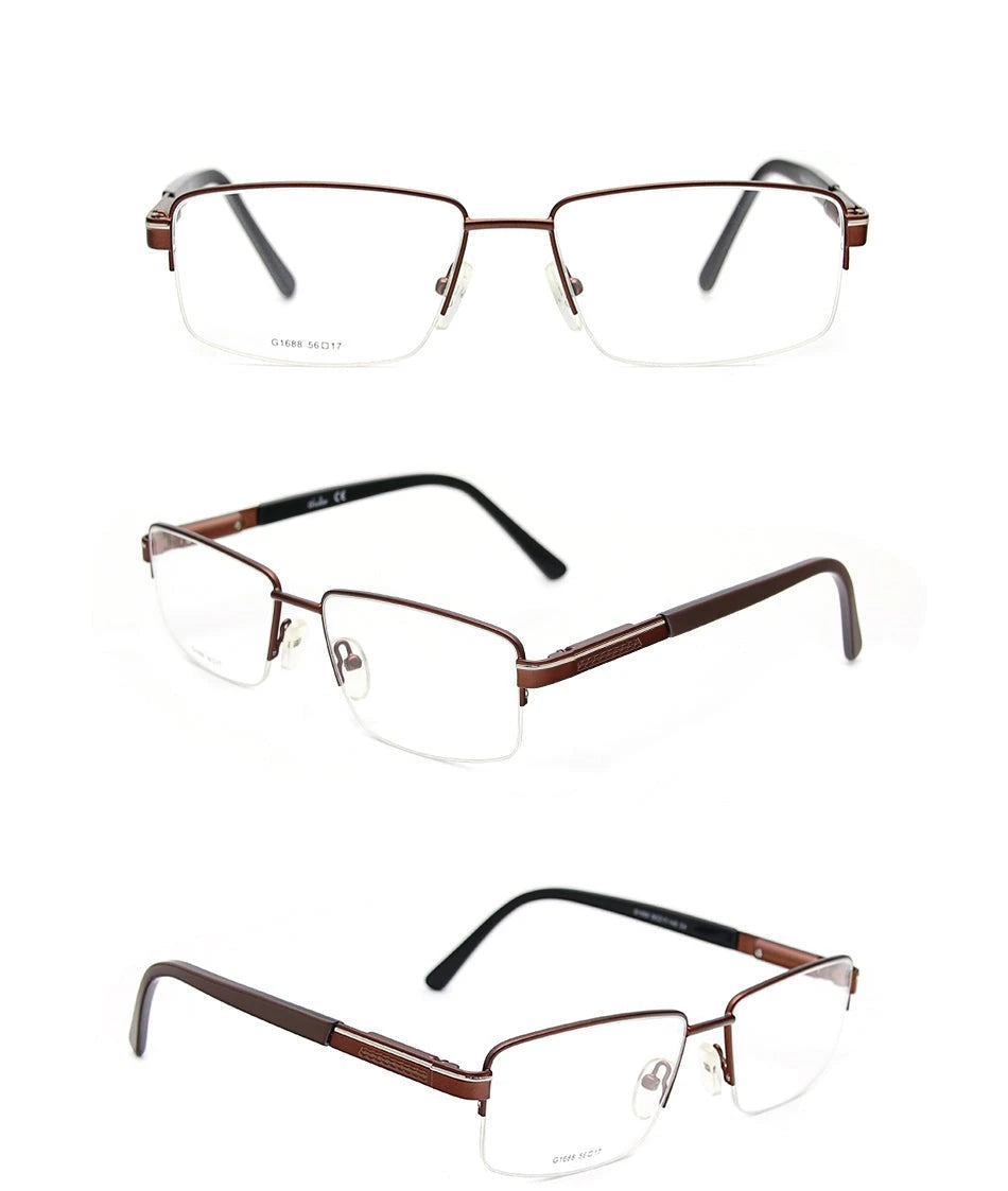 Óculos Metal Unissex Quadrado Clássico Minimalista / BOM ÓCULOS - BO0143