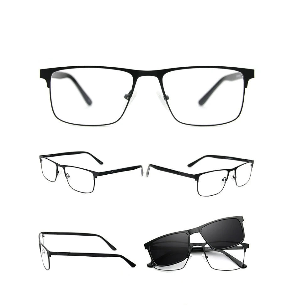 Óculos de Clipon Metal Masculino Quadrado Clássico / BOM ÓCULOS - BO0135