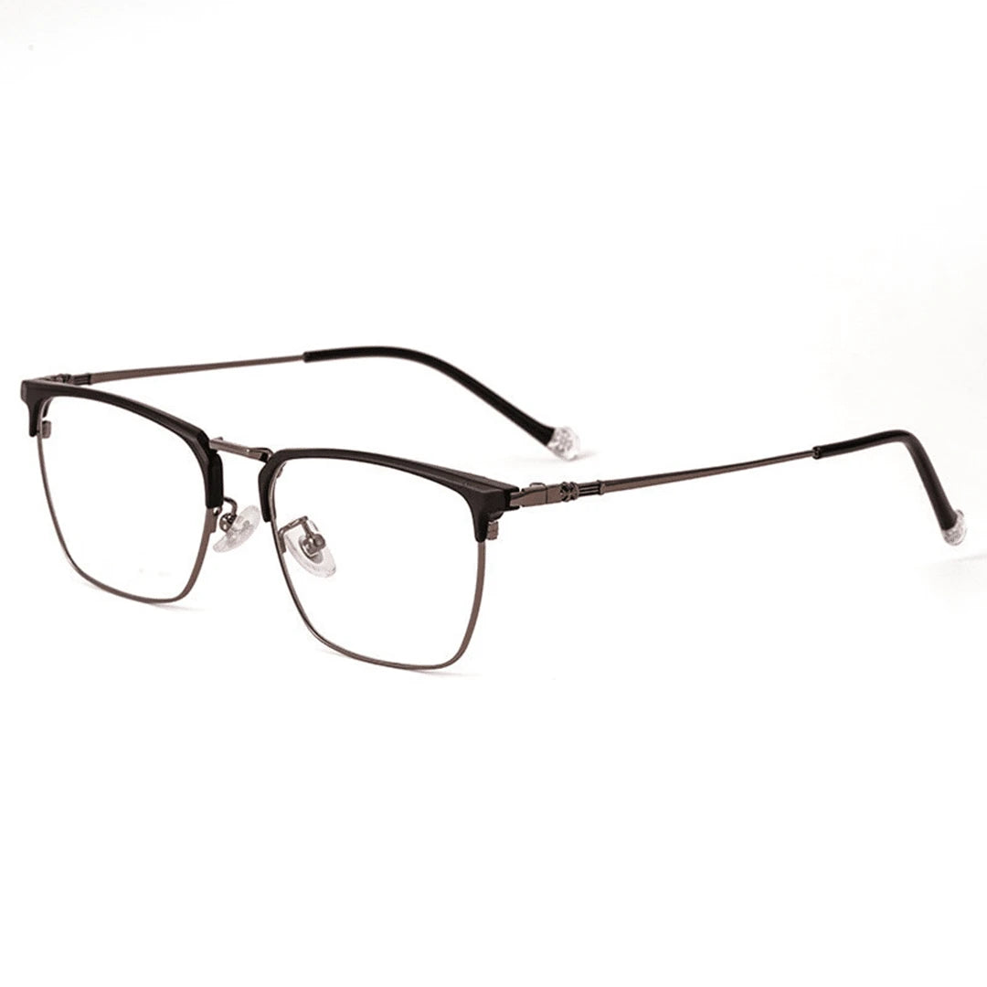 Bom Óculos Metal Quadrado Clássico Unissex - BO0002 0 bomoculos Preto Chumbo 