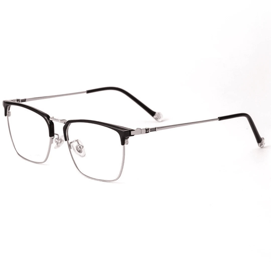 Bom Óculos Metal Quadrado Clássico Unissex - BO0002 0 bomoculos Preto Metal 