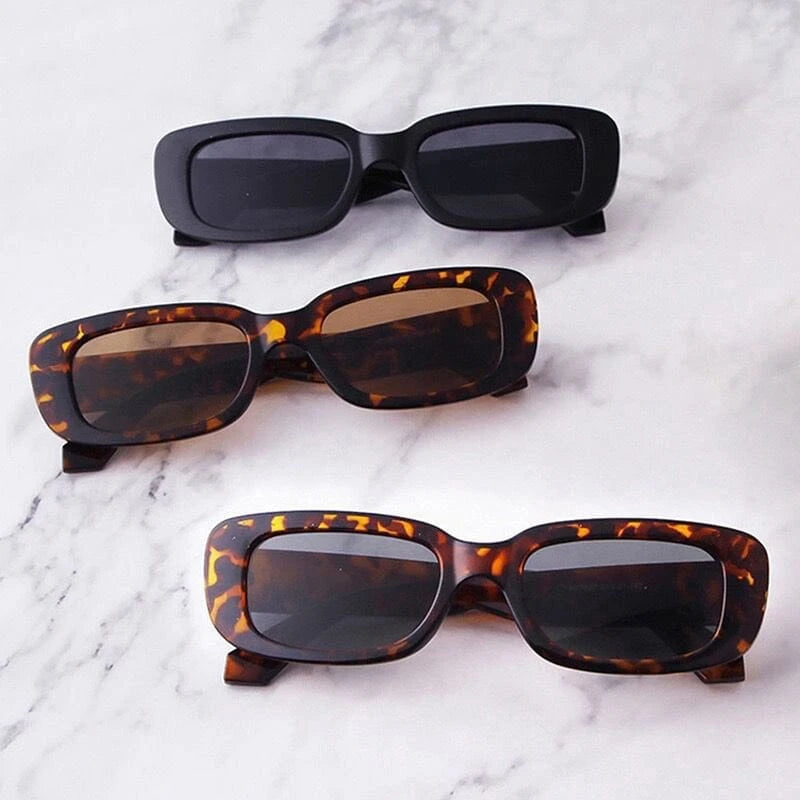New Fashion Summer Vintage Small Square Frame Sunglasses UV400 For Women Retro Punk Rectangle Sun Glasses Eyewear Sun Shades 0 Bom Óculos 