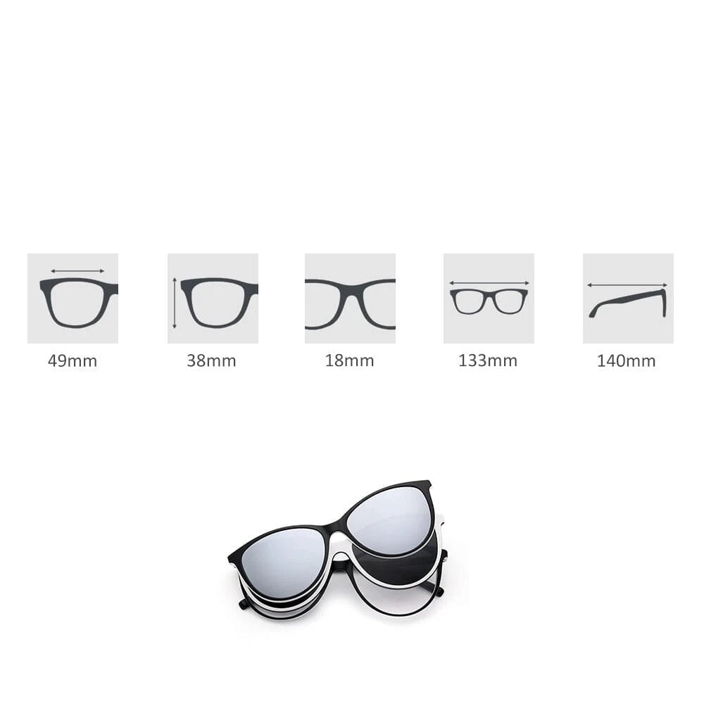 Óculos de Clipon Acetato Feminino Quadrado /BOM ÓCULOS - BO0106 BO0106 Bom Óculos 