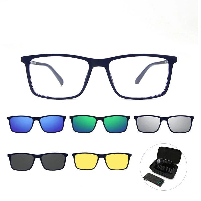 Óculos de Clipon Acetato Masculino Quadrado / BOM ÓCULOS - BO0090 BO0090 Bom Óculos Azul / Clipon 5 