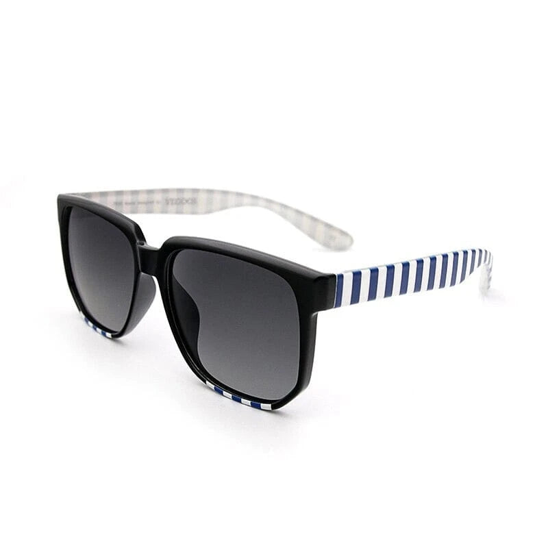Óculos de Sol Acetato Feminino Quadrado / BOM ÓCULOS - BO0120 BO0120 Bom Óculos Listrado Azul 