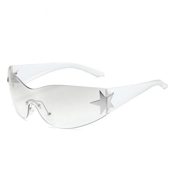 ﻿Óculos de Sol Acetato Feminino Quadrado Luxo Punk / BOM ÓCULOS - BO0085 BO0085 Bom Óculos Transparente 