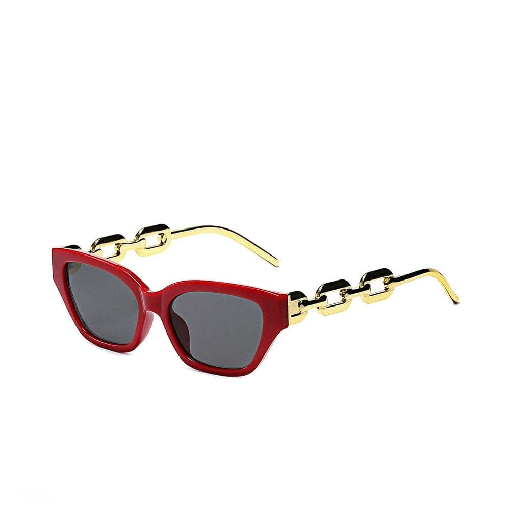 Óculos de Sol Acetato Feminino Quadrado Retrô / BOM ÓCULOS - BO0121 BO0121 Bom Óculos Vermelho 