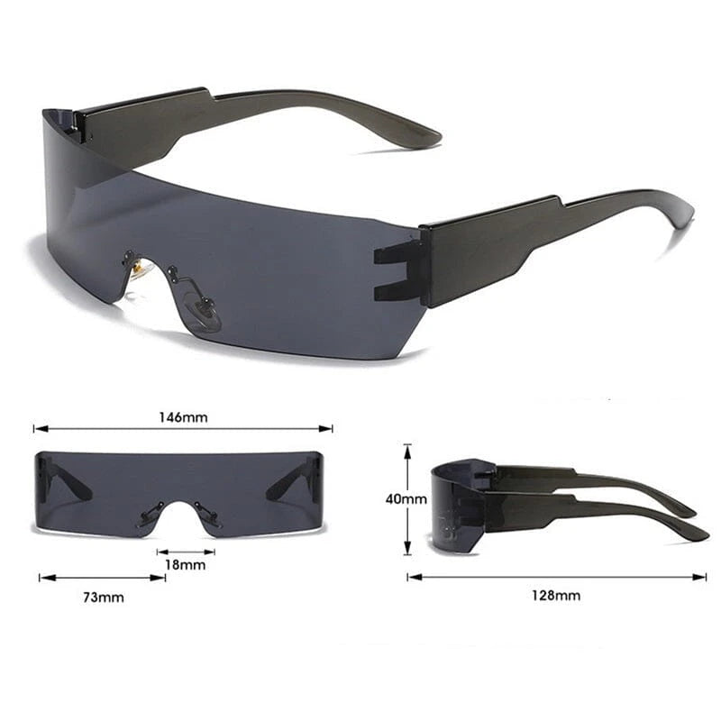Óculos de Sol Acetato Unissex Quadrado Cyberpunk / BOM ÓCULOS - BO0095 BO0095 Bom Óculos 