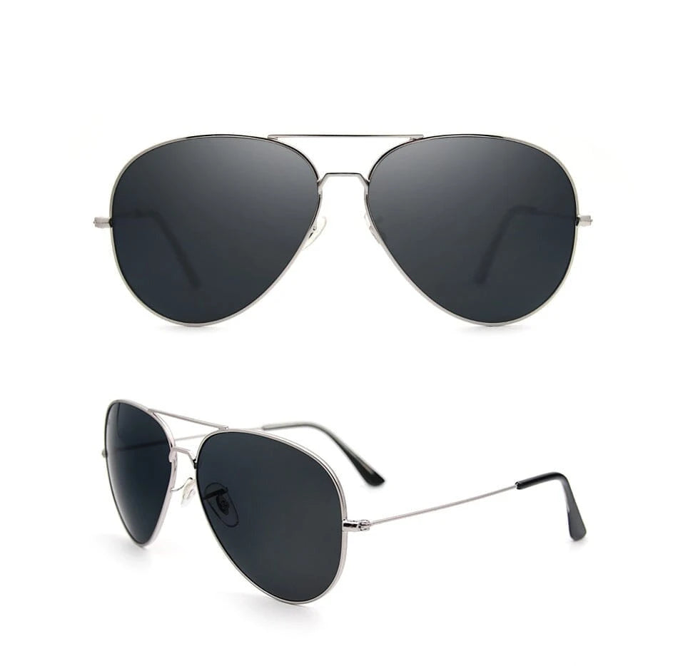 Óculos de Sol Aviador Metal Masculino / BOM ÓCULOS - BO0115 BO0115 Bom Óculos Cinza 
