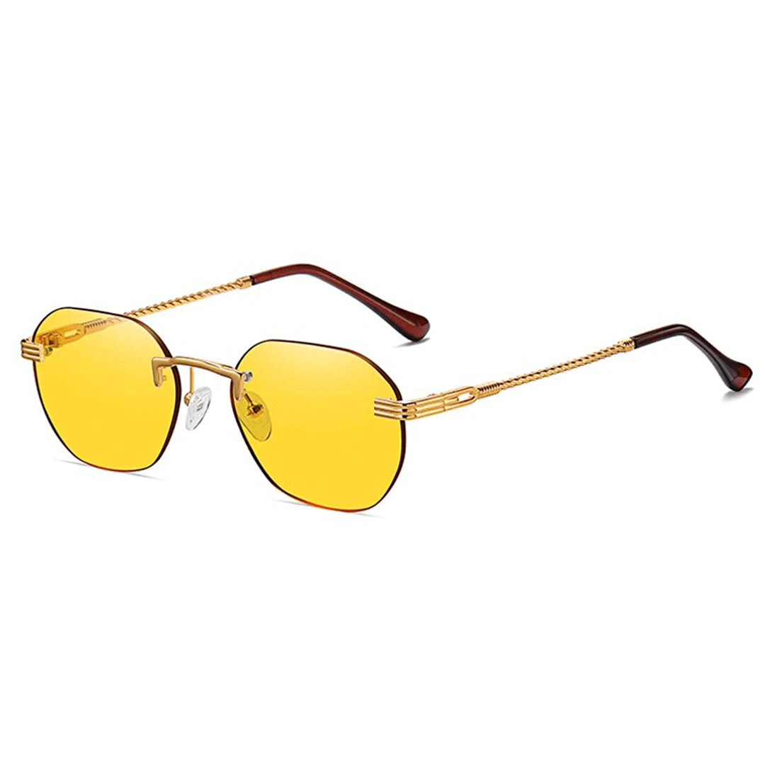 Óculos de Sol Metal Feminino Fashion / BOM ÓCULOS - BO0014 BO0014 Bom Óculos Amarelo 