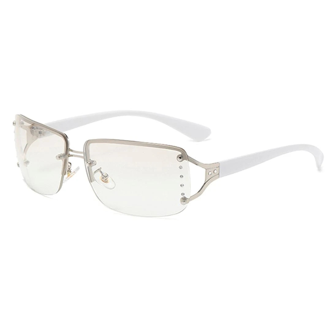 Óculos de Sol Metal Feminino Quadrado / BOM ÓCULOS - BO0067 BO0067 Bom Óculos Prata Espelhado 