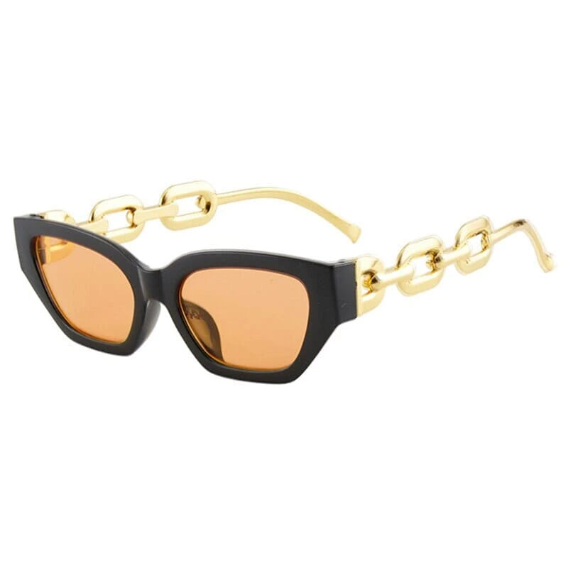 Óculos de Sol Metal Feminino Quadrado Vintage Hip Hop / BOM ÓCULOS - BO0072 BO0072 Bom Óculos Amarelo 