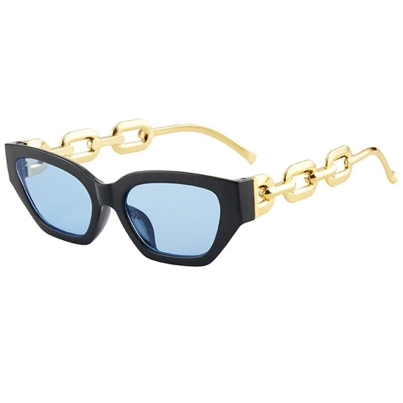 Óculos de Sol Metal Feminino Quadrado Vintage Hip Hop / BOM ÓCULOS - BO0072 BO0072 Bom Óculos Azul 
