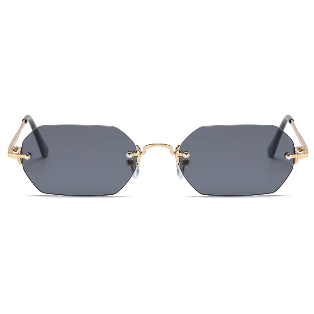 Óculos de Sol Retangular Unissex Metal Vintage / BOM ÓCULOS- BO0023 BO0023 Bom Óculos 