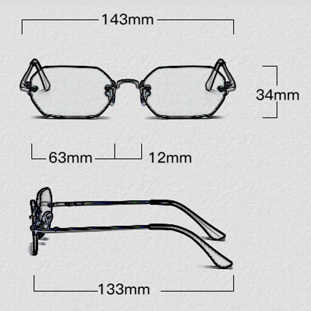 Óculos de Sol Retangular Unissex Metal Vintage / BOM ÓCULOS- BO0023 BO0023 Bom Óculos 