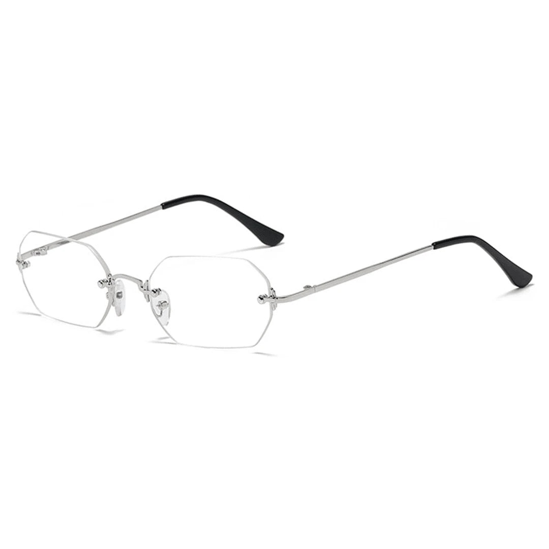 Óculos de Sol Retangular Unissex Metal Vintage / BOM ÓCULOS- BO0023 BO0023 Bom Óculos Branco 