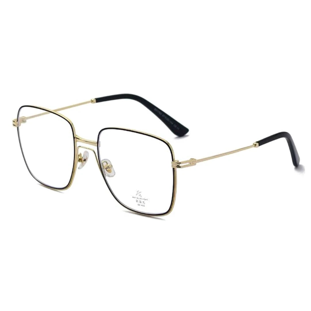 Óculos Metal Unissex Quadrado / BOM ÓCULOS - BO0066 BO0066 Bom Óculos Gold e Preto 