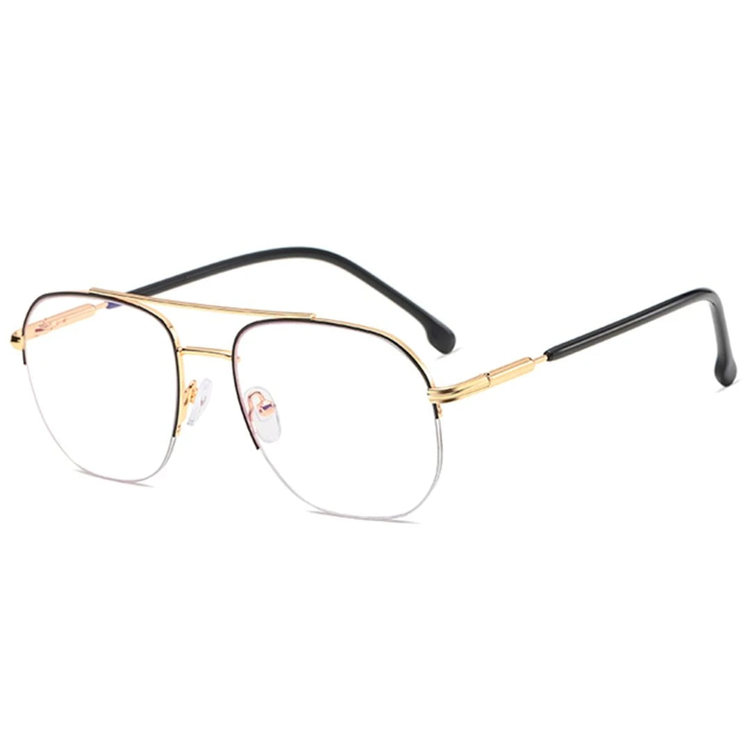 Óculos Metal Unissex Quadrado / BOM ÓCULOS - BO0068 BO0068 Bom Óculos Gold e Preto 
