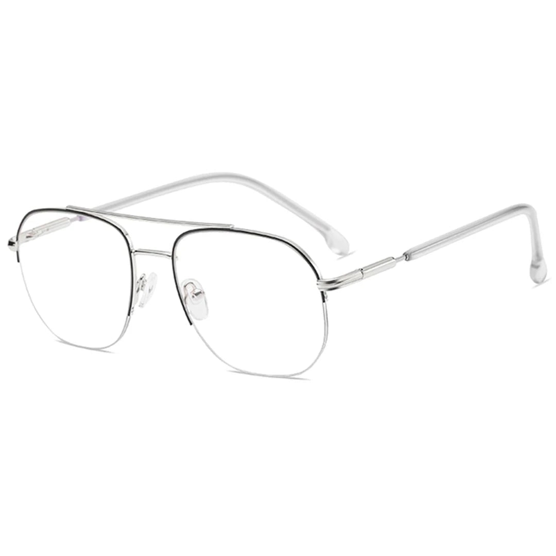 Óculos Metal Unissex Quadrado / BOM ÓCULOS - BO0068 BO0068 Bom Óculos Preto e Prata 
