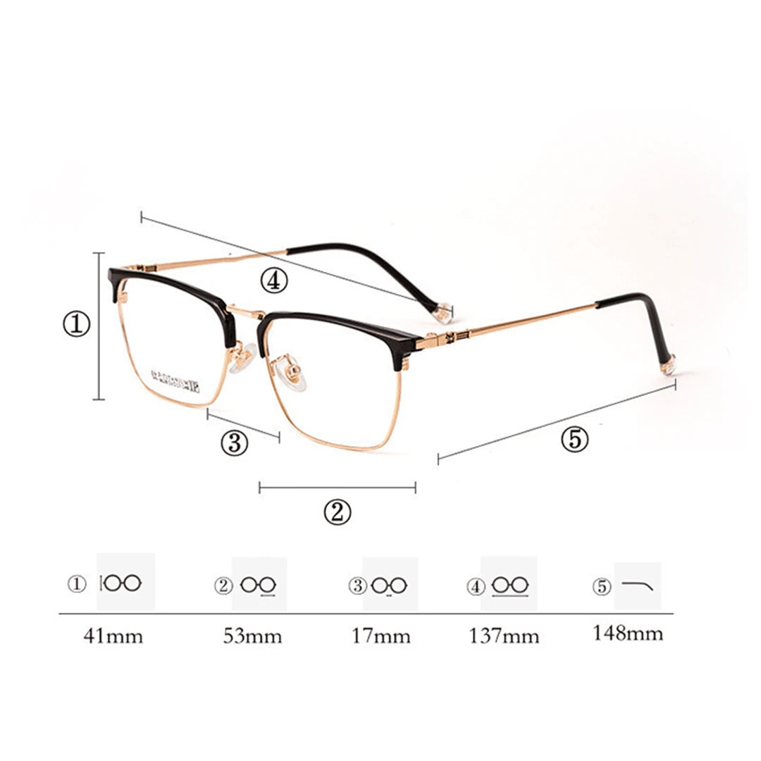 Óculos Metal Unissex Quadrado Clássico / BOM ÓCULOS - BO0002 BO0002 bomoculos 
