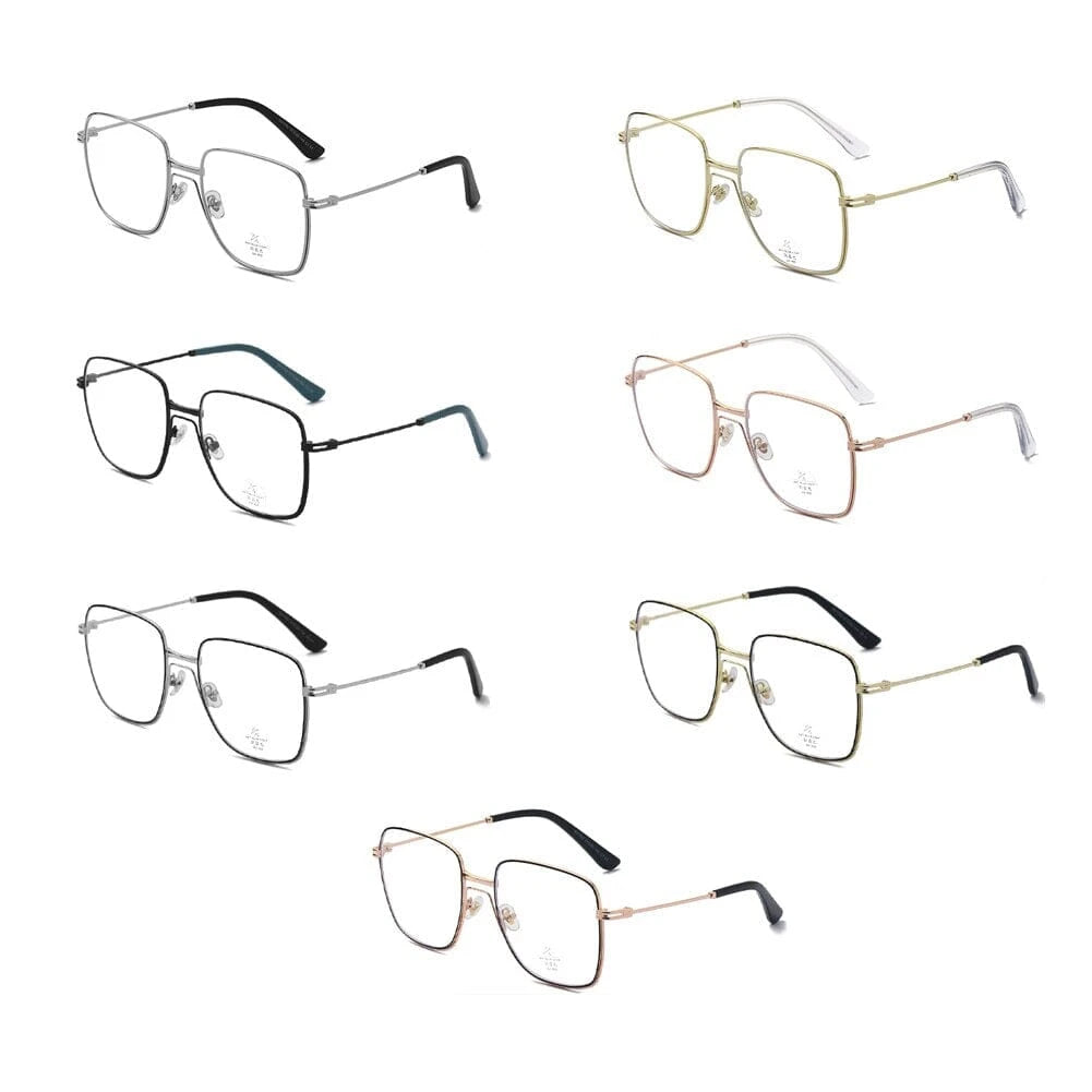 Peekaboo metal square glasses for men clear lens gold black silver big glasses frame women male high quality accessories 0 Bom Óculos 