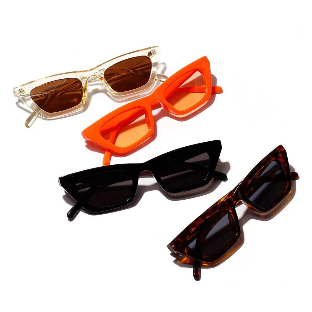 Peekaboo retro cat eye sunglasses women orange summer style ladies cheap sun glasses for men square black leopard 0 Bom Óculos 