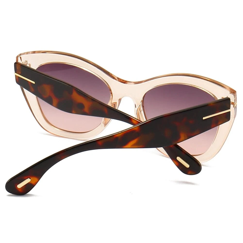 Peekaboo summer sunglasses for women uv400 ladies cat eye sun glasses square leopard brown hot sale dropshipping 0 Bom Óculos 
