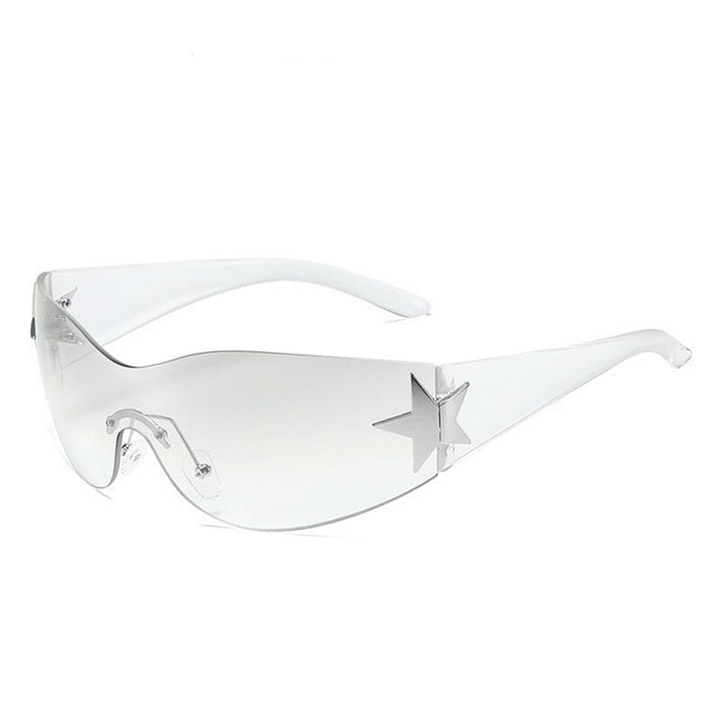 Óculos de sol de lente transparente superdimensionados femininos de uma  peça de armação grande óculos de sol de luxo para óculos femininos de metal  letra t retrô, chá de leopardo, tamanho único 