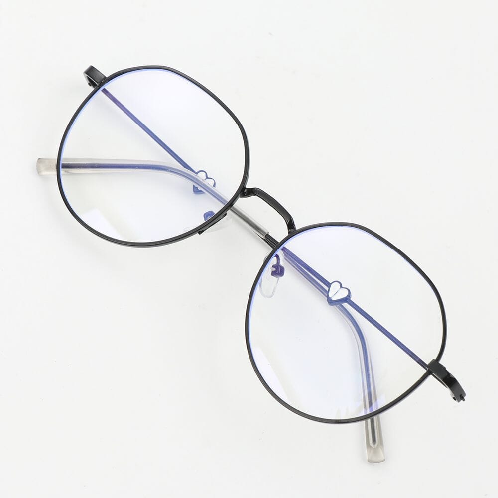 Óculos transparentes anti-azuis para mulheres, armação de metal vintage,  óculos ópticos da moda, óculos femininos